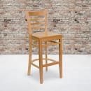MoTak M174 Bar Stool w/ Natural Wood Ladder Back, Wood Seat thumbnail 8
