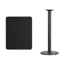 MoTak M176 30" x 24" Rectangular Bar Height Table - Black Laminate Top w/ Black Powder Coated Cast Iron Base thumbnail 2