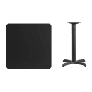 MoTak M177 30" Square Dining Height Table, Black Laminate Top w/ Black Powder Coated Cast Iron Base thumbnail 2