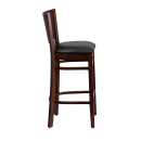 MoTak M178 Bar Stool w/ Solid Walnut Wood Back, Black Vinyl Seat thumbnail 2