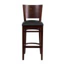 MoTak M178 Bar Stool w/ Solid Walnut Wood Back, Black Vinyl Seat thumbnail 4