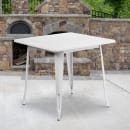 MoTak M182 31 1/2" Square Dining Height Table - White Powder Coated Steel, Indoor/Outdoor thumbnail 6
