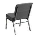 MoTak M184 Stackable Extra Wide Church Chair - Silver Steel Frame w/ Gray Polyester Back & Seat thumbnail 4