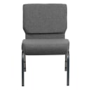 MoTak M184 Stackable Extra Wide Church Chair - Silver Steel Frame w/ Gray Polyester Back & Seat thumbnail 5