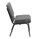 MoTak M184 Stackable Extra Wide Church Chair - Silver Steel Frame w/ Gray Polyester Back & Seat thumbnail 6