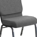 MoTak M184 Stackable Extra Wide Church Chair - Silver Steel Frame w/ Gray Polyester Back & Seat thumbnail 7
