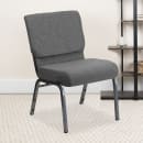 MoTak M184 Stackable Extra Wide Church Chair - Silver Steel Frame w/ Gray Polyester Back & Seat thumbnail 9