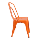 MoTak M186 Stackable Side Chair w/ Vertical Slat Back - Orange Powder Coated Steel, Indoor/Outdoor thumbnail 3