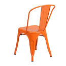 MoTak M186 Stackable Side Chair w/ Vertical Slat Back - Orange Powder Coated Steel, Indoor/Outdoor thumbnail 4