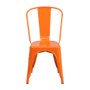 MoTak M186 Stackable Side Chair w/ Vertical Slat Back - Orange Powder Coated Steel, Indoor/Outdoor thumbnail 5