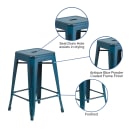 MoTak M187 Counter Height Backless Bar Stool - Power Coated Steel, Antique Blue thumbnail 3