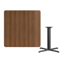 MoTak M193 42" Square Dining Height Table, Walnut Laminate Top w/ Black Powder Coated Cast Iron Base thumbnail 2