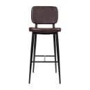 MoTak M194 Bar Stool w/ Black Powder Coated Iron Frame, Brown LeatherSoft Upholstered Back & Seat thumbnail 8