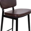 MoTak M194 Bar Stool w/ Black Powder Coated Iron Frame, Brown LeatherSoft Upholstered Back & Seat thumbnail 9