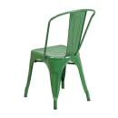 MoTak M195 Stackable Side Chair w/ Vertical Slat Back - Green Powder Coated Steel, Indoor/Outdoor thumbnail 4