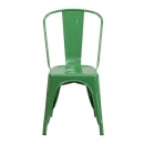 MoTak M195 Stackable Side Chair w/ Vertical Slat Back - Green Powder Coated Steel, Indoor/Outdoor thumbnail 5