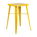 MoTak M197 27 3/4" Square Bar Height Table w/ (2) Bar Stools - Yellow Steel Top w/ Galvanized Steel Base thumbnail 2
