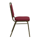 MoTak M200 Stackable Banquet Chair - Gold Steel Frame w/ Burgundy Fabric Back & Seat thumbnail 3