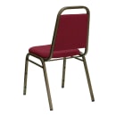 MoTak M200 Stackable Banquet Chair - Gold Steel Frame w/ Burgundy Fabric Back & Seat thumbnail 4
