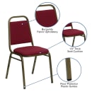MoTak M200 Stackable Banquet Chair - Gold Steel Frame w/ Burgundy Fabric Back & Seat thumbnail 6