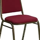 MoTak M200 Stackable Banquet Chair - Gold Steel Frame w/ Burgundy Fabric Back & Seat thumbnail 7