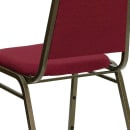 MoTak M200 Stackable Banquet Chair - Gold Steel Frame w/ Burgundy Fabric Back & Seat thumbnail 9