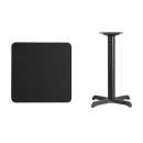MoTak M202 24" Square Dining Height Table - Powder Coated Cast Iron Base w/ Black Laminate Top thumbnail 2