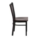 MoTak M204 Restaurant Chair w/ Slat Back - Walnut Wood Seat w/ Black Powder Coated Steel Frame thumbnail 4
