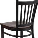 MoTak M204 Restaurant Chair w/ Slat Back - Walnut Wood Seat w/ Black Powder Coated Steel Frame thumbnail 7