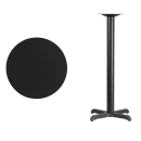 MoTak M206 Round Bar Height Table - Black Laminate Top, Black Powder Coated Cast Iron Base thumbnail 2