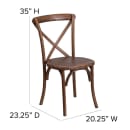 MoTak M207 Stackable Restaurant Chair w/ Cross Back - Pecan Finished Ash Wood Frame thumbnail 2