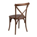 MoTak M207 Stackable Restaurant Chair w/ Cross Back - Pecan Finished Ash Wood Frame thumbnail 4
