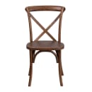 MoTak M207 Stackable Restaurant Chair w/ Cross Back - Pecan Finished Ash Wood Frame thumbnail 5