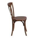 MoTak M207 Stackable Restaurant Chair w/ Cross Back - Pecan Finished Ash Wood Frame thumbnail 6