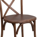 MoTak M207 Stackable Restaurant Chair w/ Cross Back - Pecan Finished Ash Wood Frame thumbnail 7