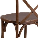 MoTak M207 Stackable Restaurant Chair w/ Cross Back - Pecan Finished Ash Wood Frame thumbnail 8