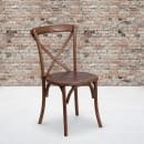 MoTak M207 Stackable Restaurant Chair w/ Cross Back - Pecan Finished Ash Wood Frame thumbnail 9