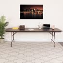 MoTak M208 96" x 30" Rectangular Folding Table - Mahogany Melamine Laminate Top w/ Pedestal Legs thumbnail 8