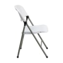 MoTak M209 Indoor/Outdoor Folding Chair - White Plastic Back & Seat w/ Gray Steel Frame thumbnail 3