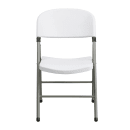 MoTak M209 Indoor/Outdoor Folding Chair - White Plastic Back & Seat w/ Gray Steel Frame thumbnail 5