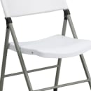 MoTak M209 Indoor/Outdoor Folding Chair - White Plastic Back & Seat w/ Gray Steel Frame thumbnail 7