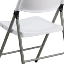 MoTak M209 Indoor/Outdoor Folding Chair - White Plastic Back & Seat w/ Gray Steel Frame thumbnail 8