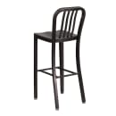 MoTak M211 Bar Stool w/ Vertical Slat Back - Powder Coated Steel, Black Antique Gold thumbnail 4