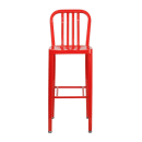 MoTak M212 Bar Stool w/ Vertical Slat Back - Powder Coated Steel, Red thumbnail 5