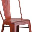 MoTak M216 Bar Stool w/ Curved Back - Powder Coated Steel, Distressed Kelly Red thumbnail 7