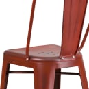 MoTak M216 Bar Stool w/ Curved Back - Powder Coated Steel, Distressed Kelly Red thumbnail 8
