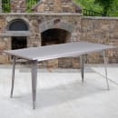 MoTak M218 Rectangular Dining Height Table - 63"W x 31 1/2"D,  Silver Powder Coated Steel, Indoor/Outdoor thumbnail 3