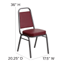MoTak M219 Stackable Banquet Chair - Silver Steel Frame w/ Burgundy Vinyl Back & Seat thumbnail 2