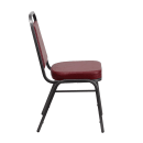 MoTak M219 Stackable Banquet Chair - Silver Steel Frame w/ Burgundy Vinyl Back & Seat thumbnail 3