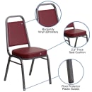 MoTak M219 Stackable Banquet Chair - Silver Steel Frame w/ Burgundy Vinyl Back & Seat thumbnail 6